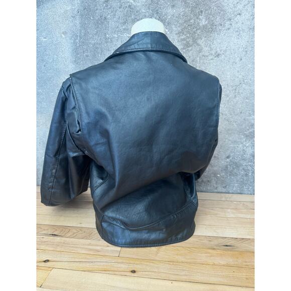 Vintage Italian Leather Motorcycle Jacket  Ladies Size Medium - Picture 7 of 8